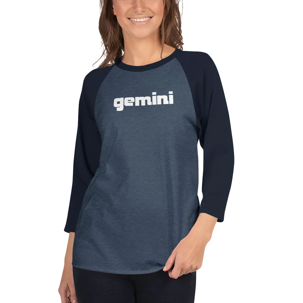 Gemini Sound Raglan Baseball Shirt - Cotton 3/4 Sleeve Unisex - Image 3
