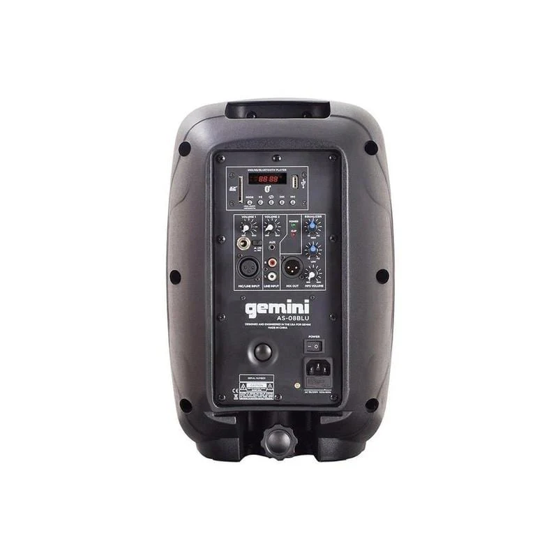 Gemini Sound powered PA speaker 8", Bluetooth (AS-08BLU) - Image 3