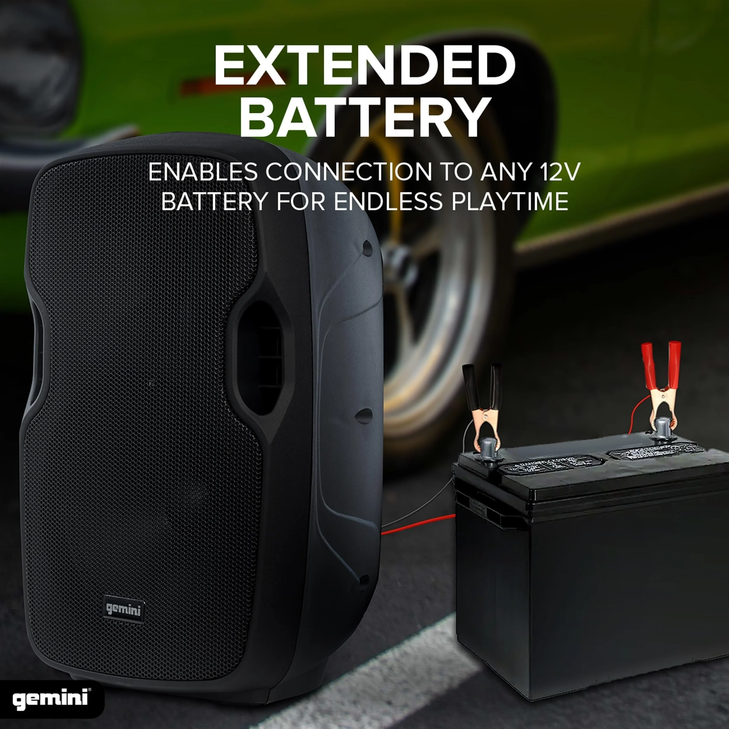Gemini Sound AS-08TOGO portable Bluetooth PA speaker — 40W peak, 8" woofer, 6-10 hr battery - Image 3
