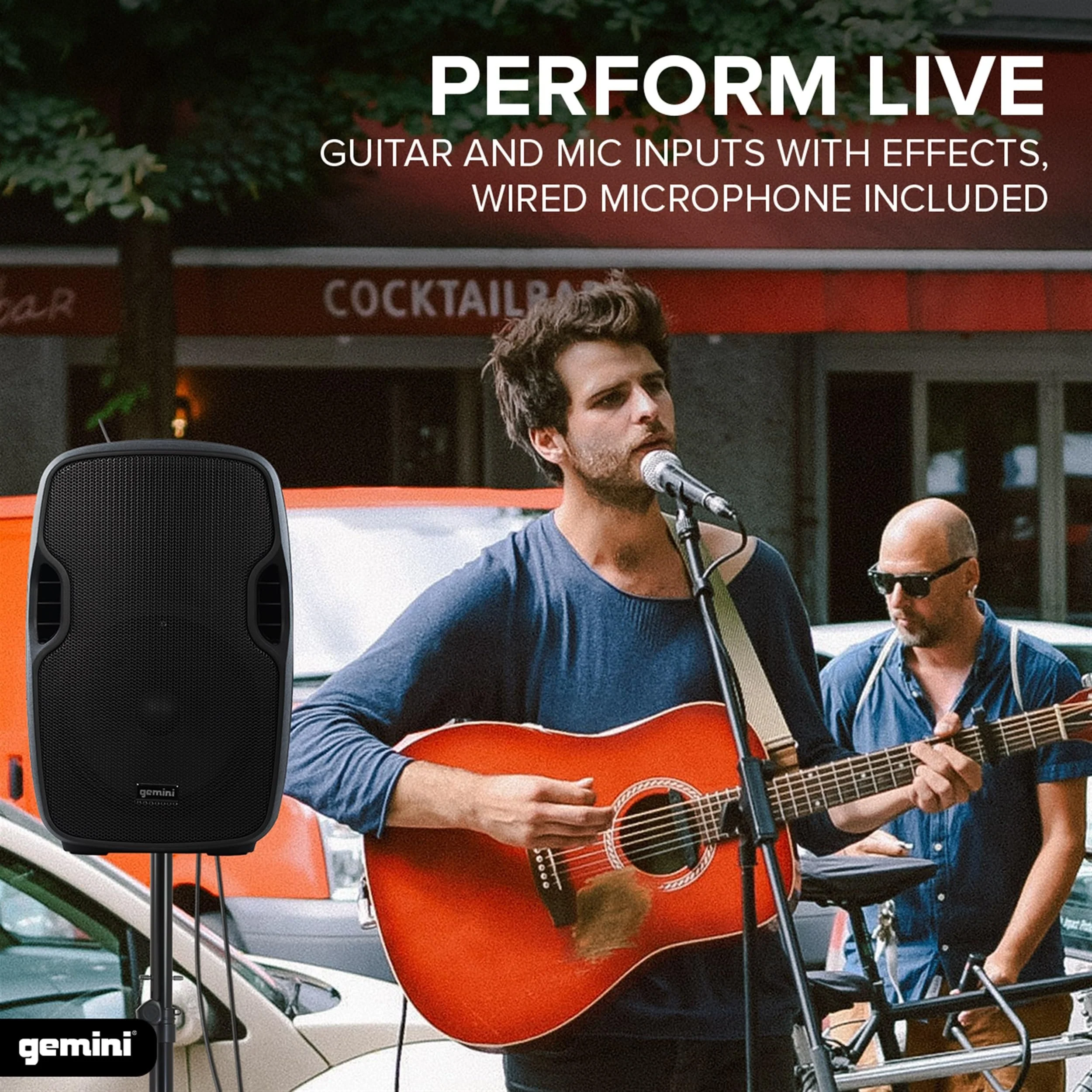 Gemini Sound AS-10TOGO portable Bluetooth PA speaker — 40W peak, 10" woofer, 6-10 hr battery - Image 3