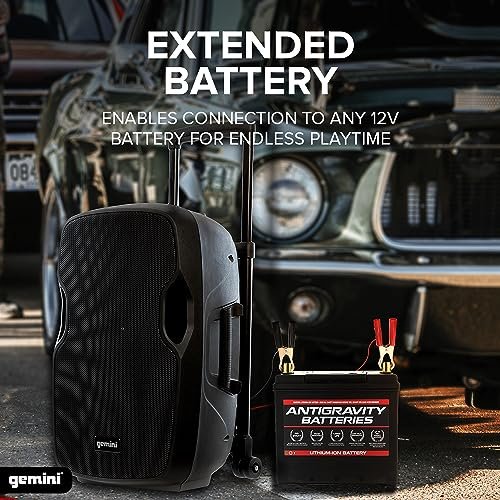 Gemini Sound AS-12TOGO portable Bluetooth PA speaker with trolley handle — 35W RMS, 12" woofer, 5–8 hr battery - Image 4