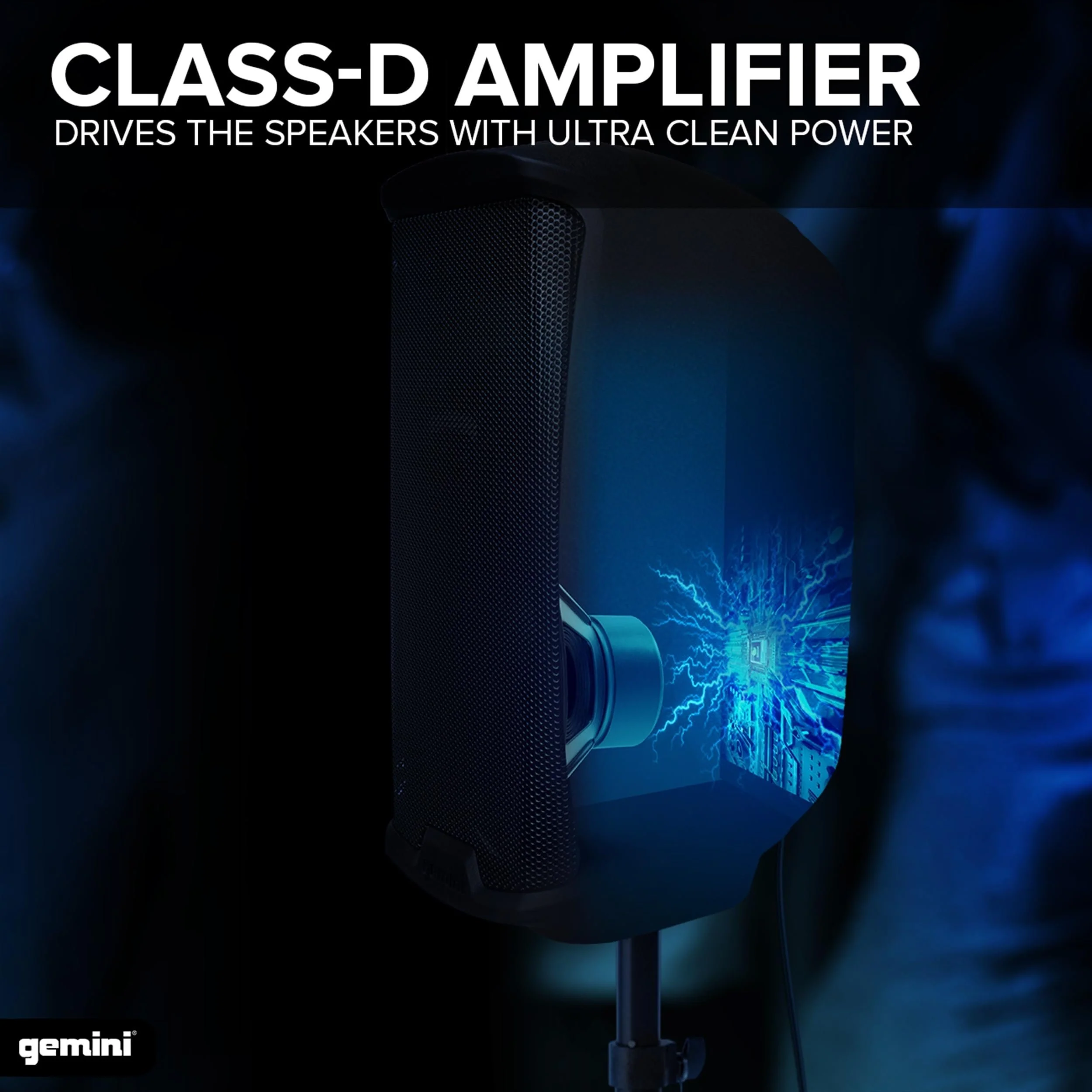 Gemini Sound AS-2108P active 8" PA speaker — 60W peak, 30W RMS, 98dB max SPL - Image 4