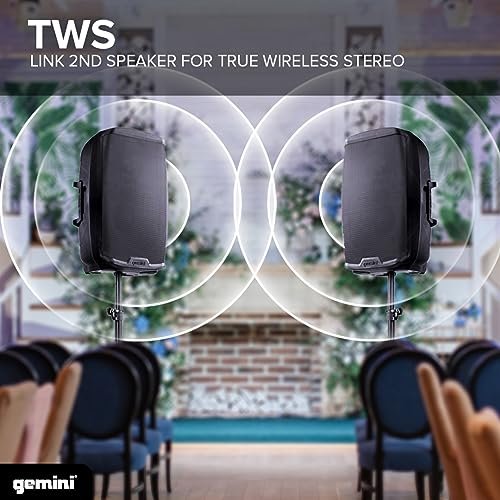 Gemini Sound AS-2115BT-PK active Bluetooth PA speaker with stand — 200W peak, 15" woofer, USB/SD/FM/Bluetooth - Image 6
