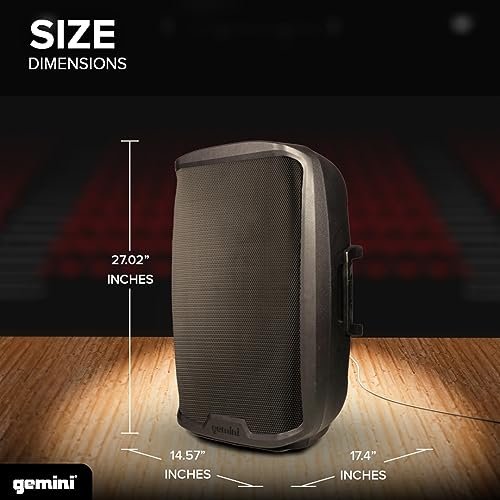 Gemini Sound AS-2115BT-PK active Bluetooth PA speaker with stand — 200W peak, 15" woofer, USB/SD/FM/Bluetooth - Image 7