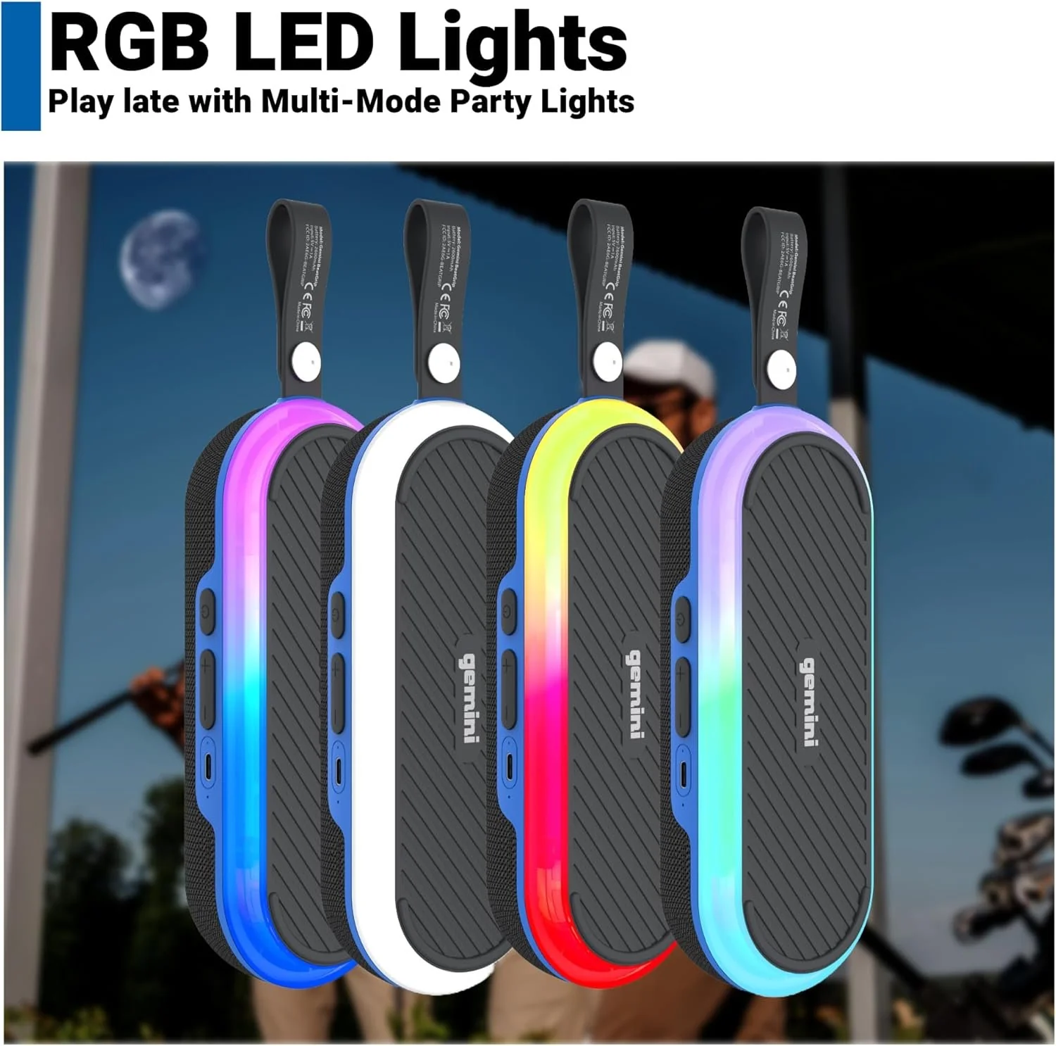 Gemini Sound BEATGRIP magnetic Bluetooth speaker — 11W RMS, IPX6 weather-resistant, up to 12-hr battery - Image 3