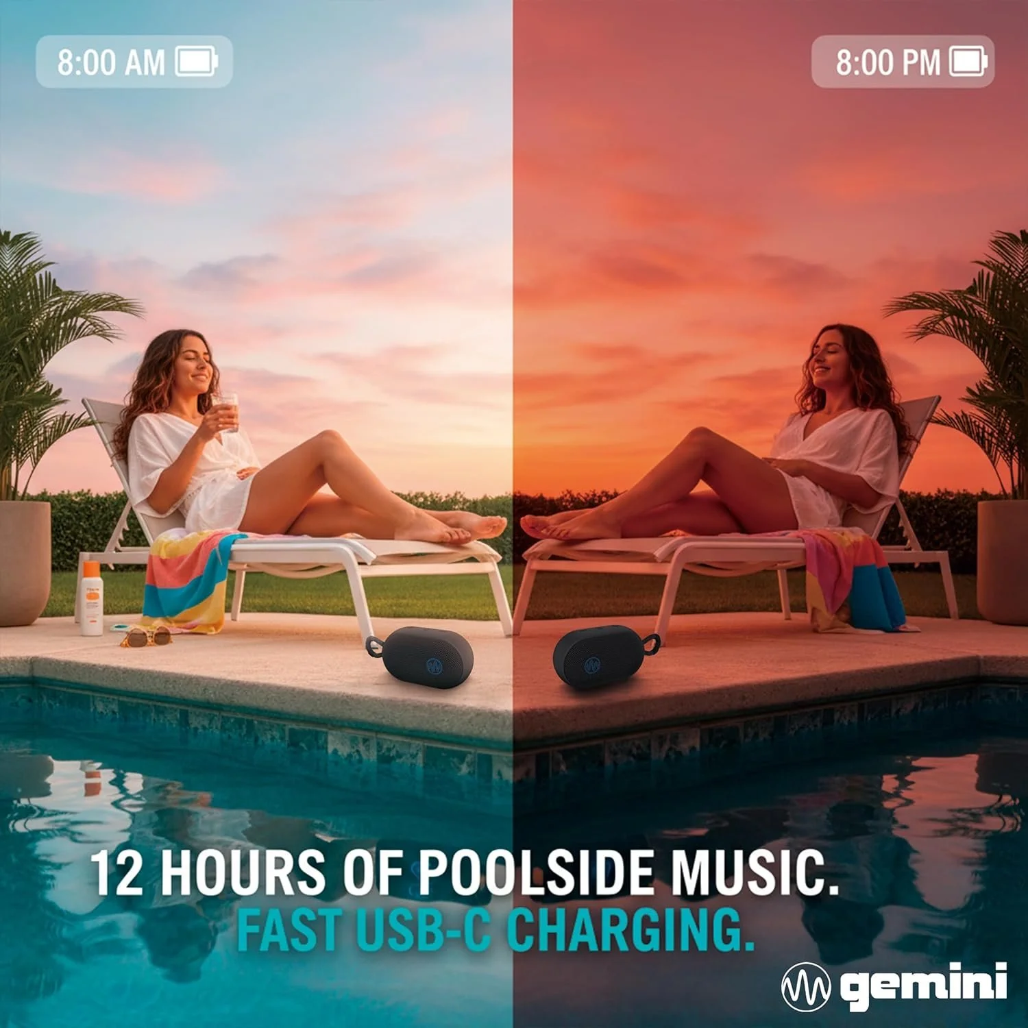 Gemini Sound BEATORB compact waterproof Bluetooth speaker — 5.5W RMS, IPX7, 12-hour battery - Image 4