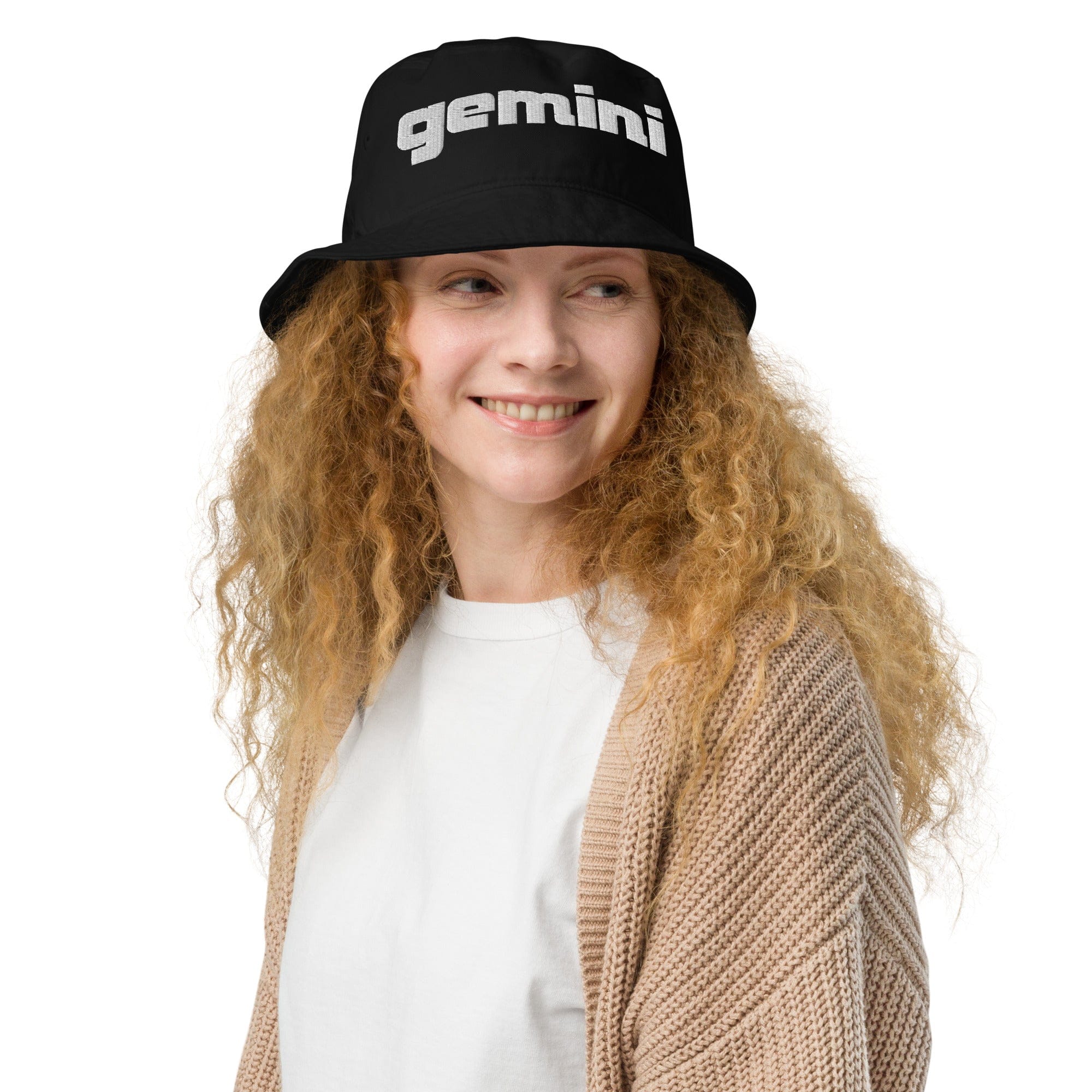 Gemini Sound Organic Cotton Bucket Hat - Black Sustainable Headwear - Image 6