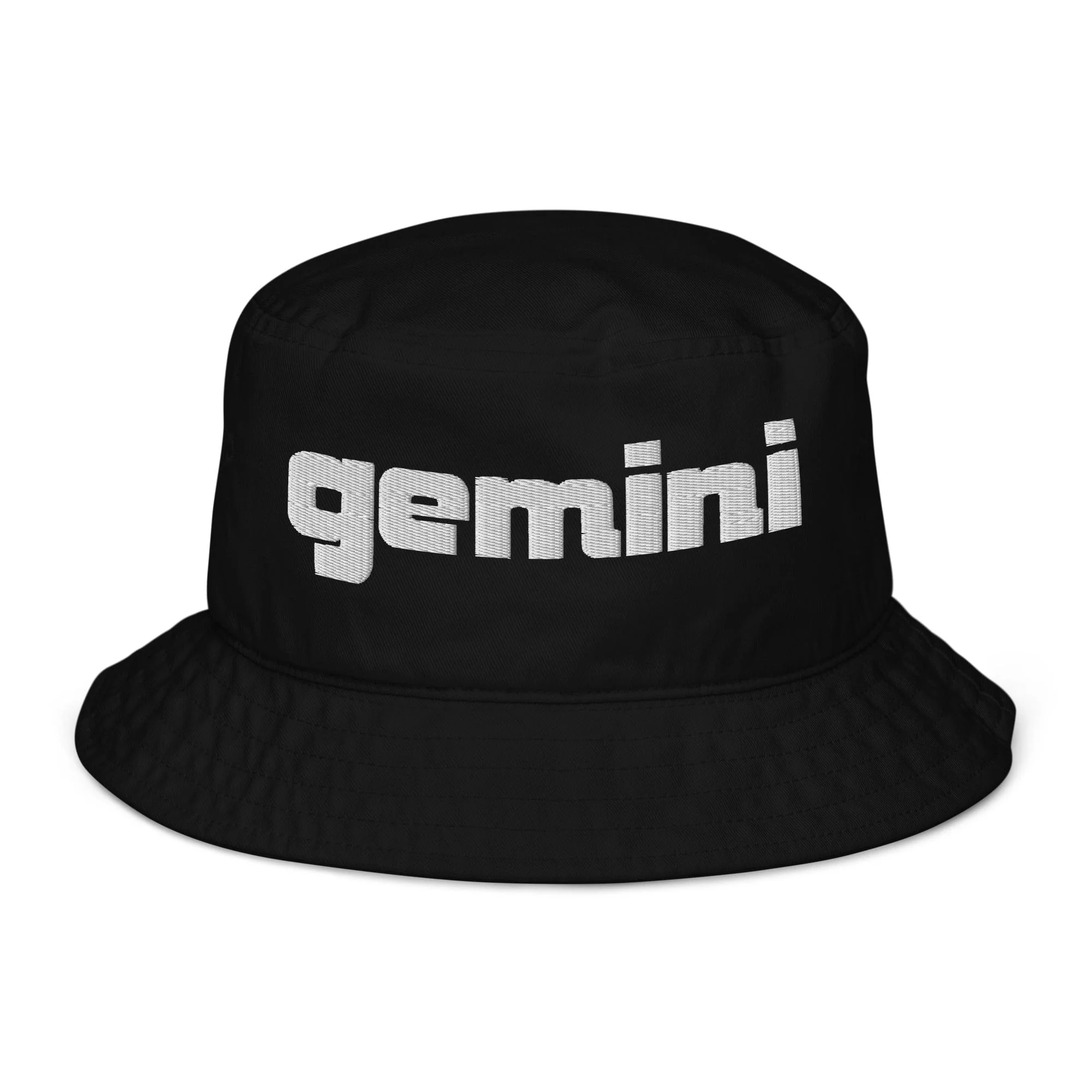 Gemini Sound Organic Cotton Bucket Hat - Black Sustainable Headwear - Image 8
