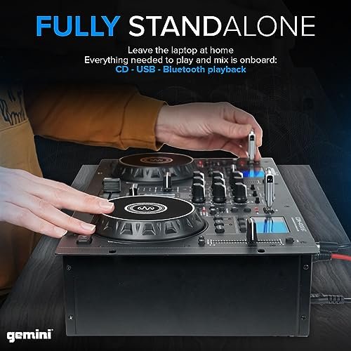 Gemini Sound CDM-4000BT dual CD/USB DJ media player with Bluetooth — 2-channel mixer, dual jog wheels, rack-mountable 2U design - Image 3