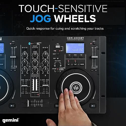 Gemini Sound CDM-4000BT dual CD/USB DJ media player with Bluetooth — 2-channel mixer, dual jog wheels, rack-mountable 2U design - Image 6
