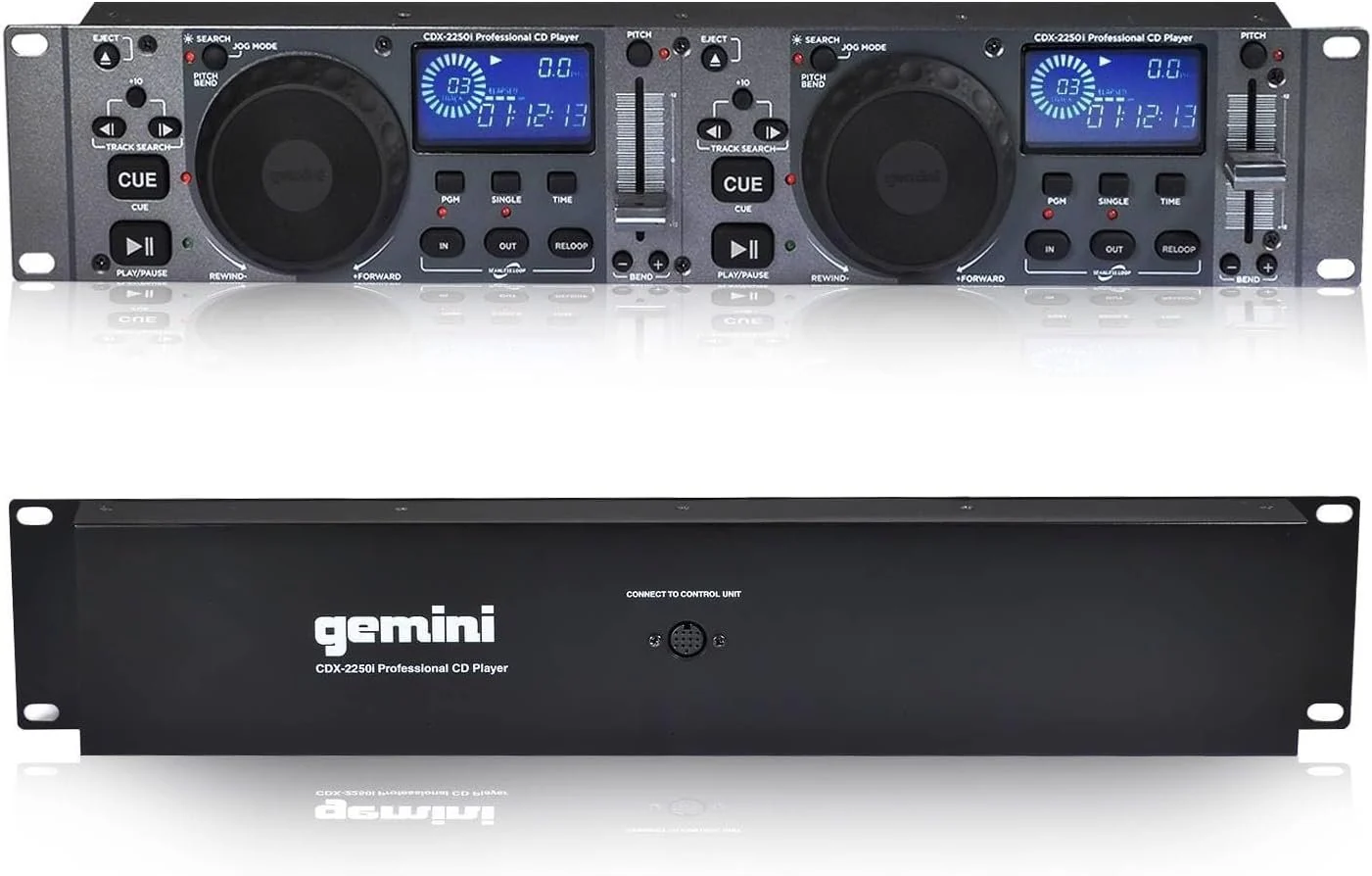 Gemini Sound CDX-2250i rackmount dual CD and USB media player — CD/CD-R/MP3-CD playback, 2 USB ports, ±12% pitch fader - Image 3