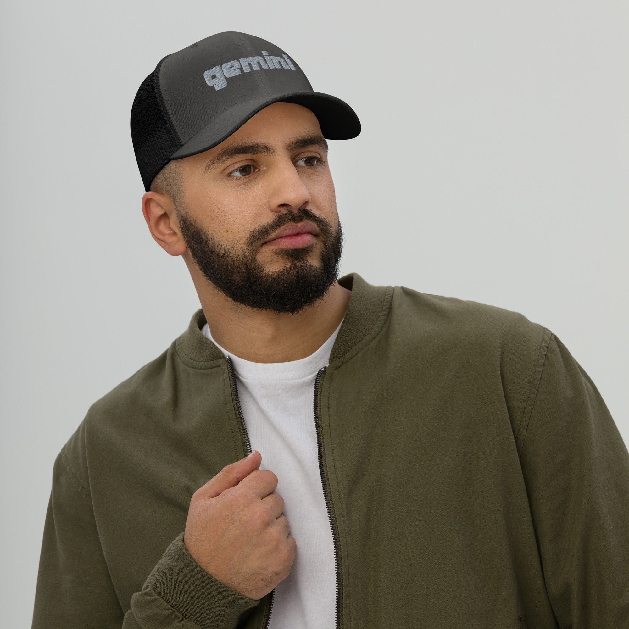 Gemini Sound Cotton Polyester Trucker Cap - Black Logo Embroidery - Image 7