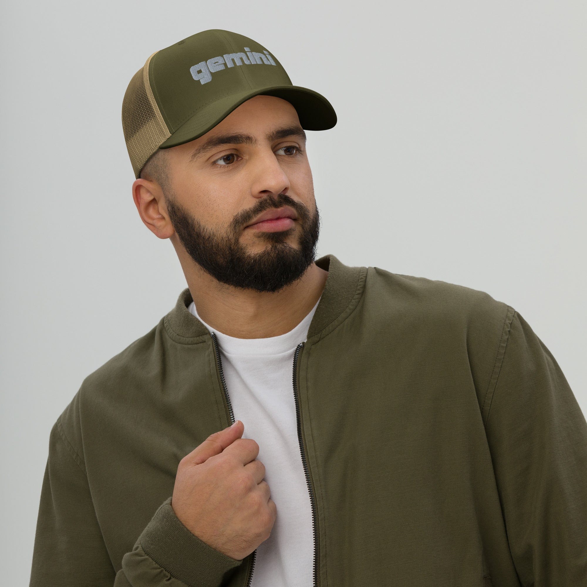 Gemini Sound Cotton Polyester Trucker Cap - Black Logo Embroidery - Image 9