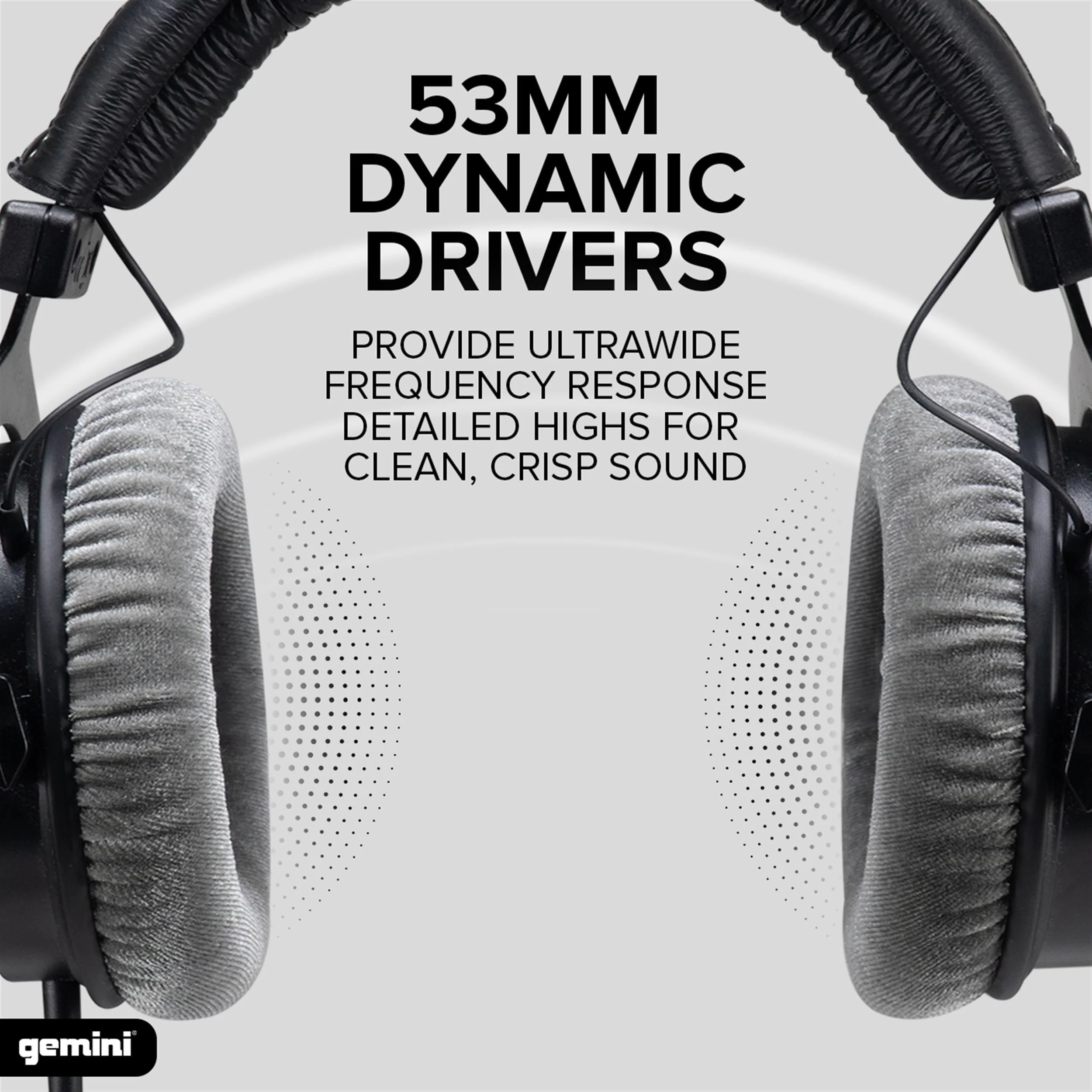 Gemini Sound DJX-1000 professional closed-back studio headphones — 53mm drivers, 5Hz–30kHz, 80Ω - Image 6