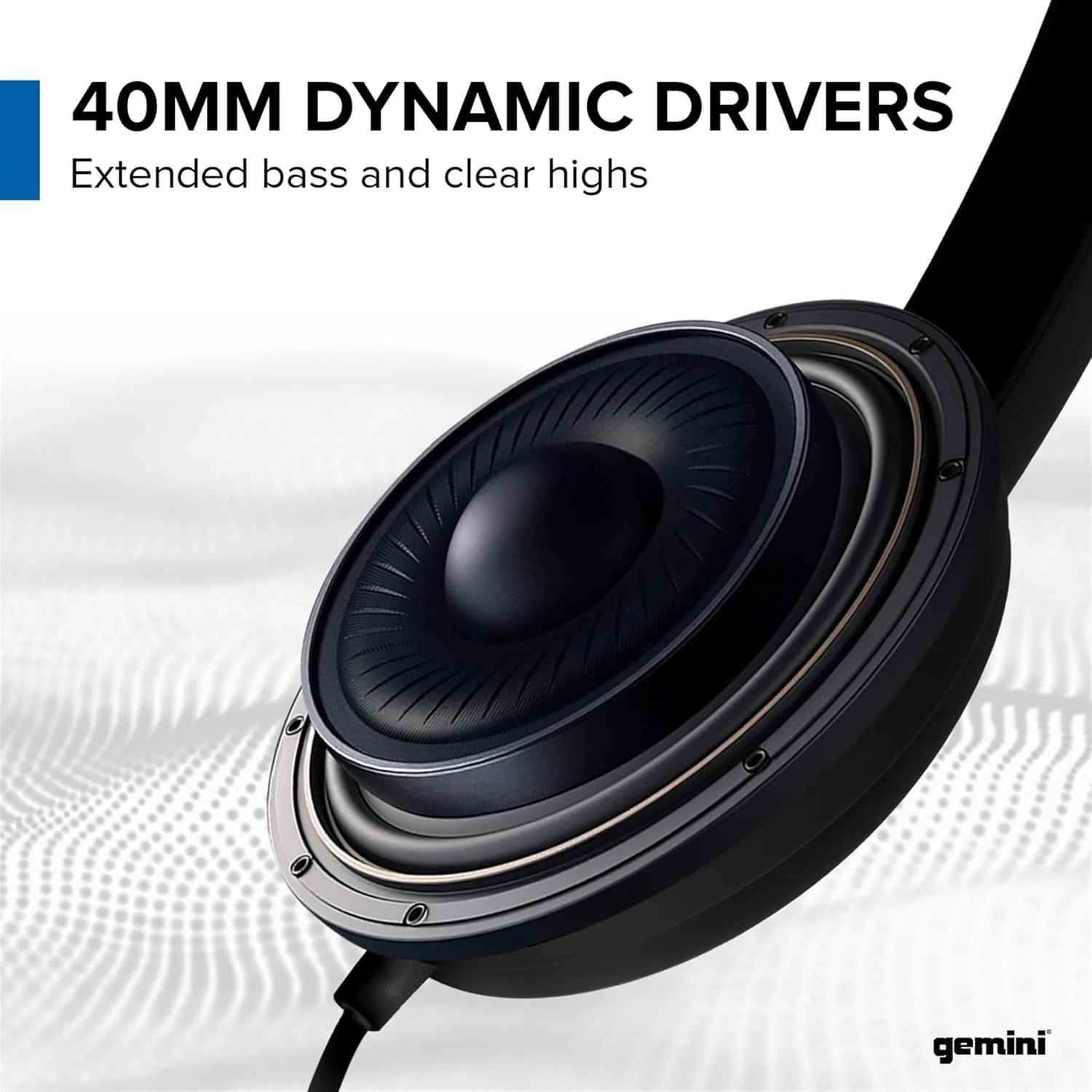 Gemini Sound DJX-200 over-ear DJ headphones — 40mm drivers, closed-back, 4' cable with 1/4" adapter - Image 3