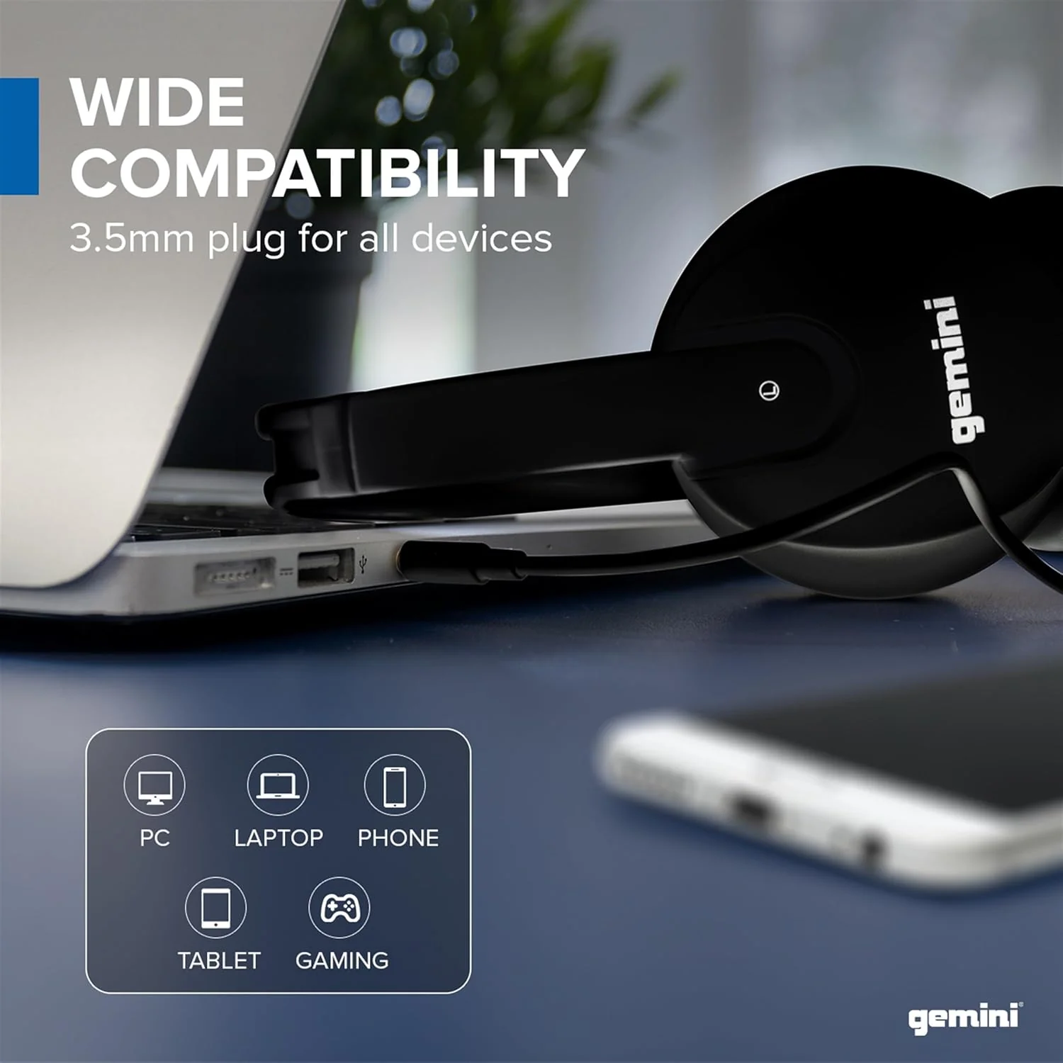 Gemini Sound DJX-200 over-ear DJ headphones — 40mm drivers, closed-back, 4' cable with 1/4" adapter - Image 9