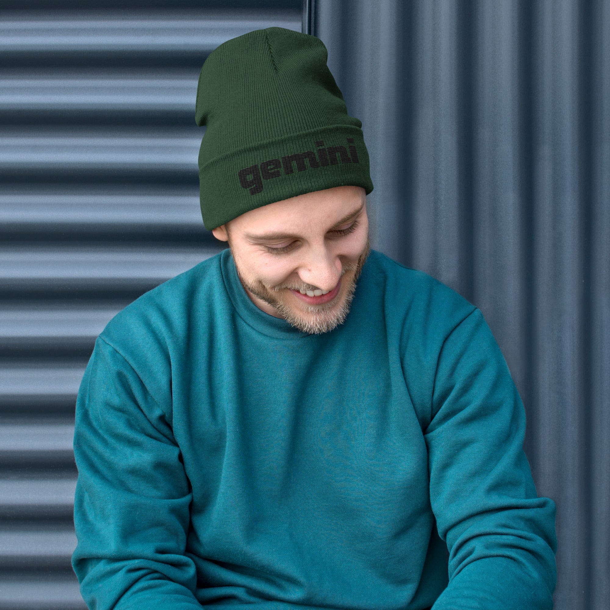 Gemini Sound Cotton Acrylic Embroidered Beanie - Form-Fitting Winter Hat - Image 5