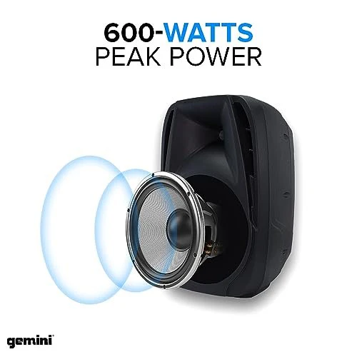 Gemini Sound ES-210MXBLU portable PA system — 300W peak, dual 10" speakers, 6-channel powered mixer - Image 3