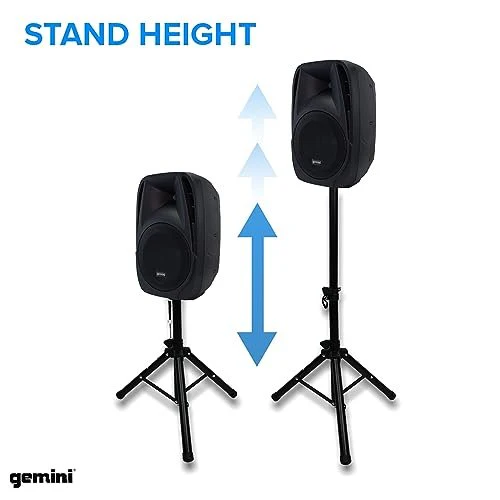Gemini Sound ES-210MXBLU-ST portable PA system with speaker stands — 300W peak, dual 10" speakers, Bluetooth/USB/SD media player - Image 4