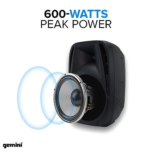 Gemini Sound ES-210MXBLU-ST portable PA system with speaker stands — 300W peak, dual 10" speakers, Bluetooth/USB/SD media player - Image 5