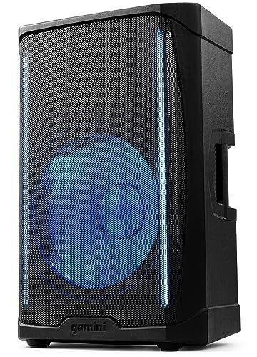 Gemini Sound GD-L115BT Bluetooth PA speaker with LED party lights — 1000W peak, 15" woofer, 3-channel mixer