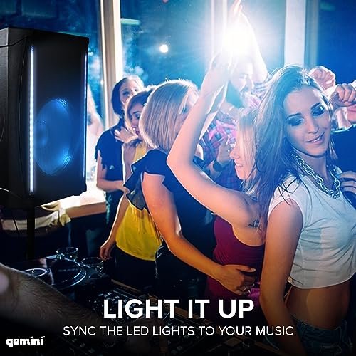Gemini Sound GD-L115BT Bluetooth PA speaker with LED party lights — 1000W peak, 15" woofer, 3-channel mixer - Image 2
