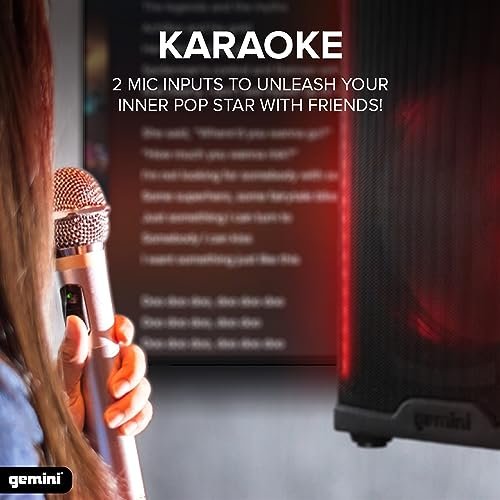 Gemini Sound GD-L115BT Bluetooth PA speaker with LED party lights — 1000W peak, 15" woofer, 3-channel mixer - Image 3