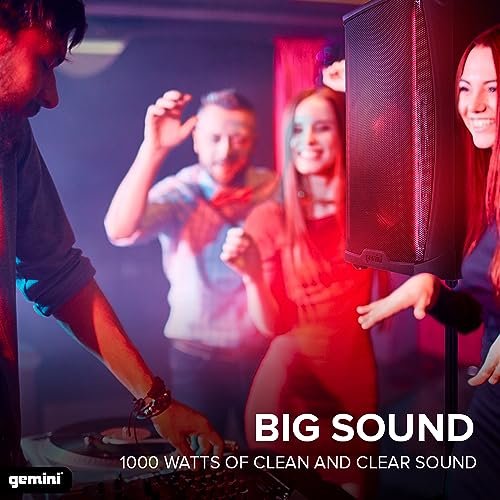 Gemini Sound GD-L115BT Bluetooth PA speaker with LED party lights — 1000W peak, 15" woofer, 3-channel mixer - Image 5