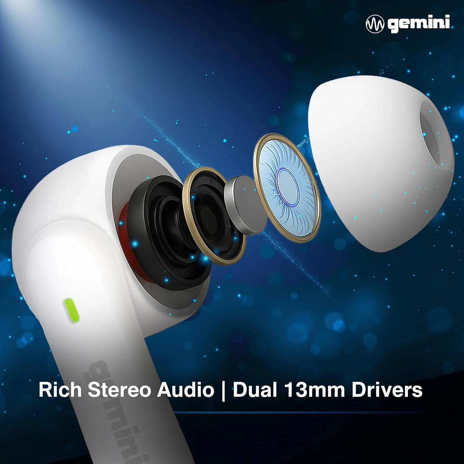 Gemini Sound GEBX-100 true wireless Bluetooth earbuds — Bluetooth 5.4, dual 13mm drivers, 3-4 hours playback - Image 3