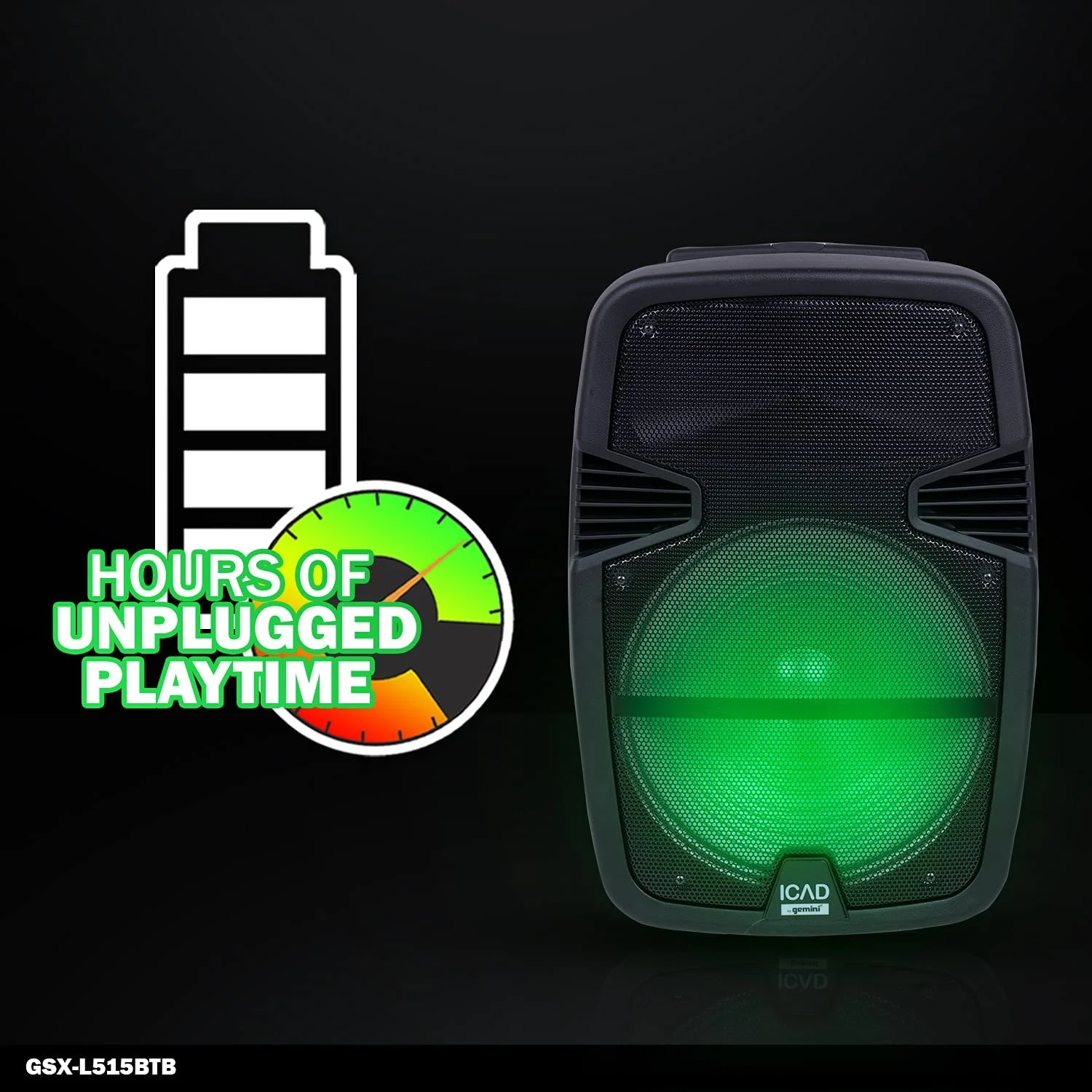 Gemini Sound Bluetooth party speaker 2000W, 15" — for outdoor events and parties (GSX-L515BTB) - Image 3