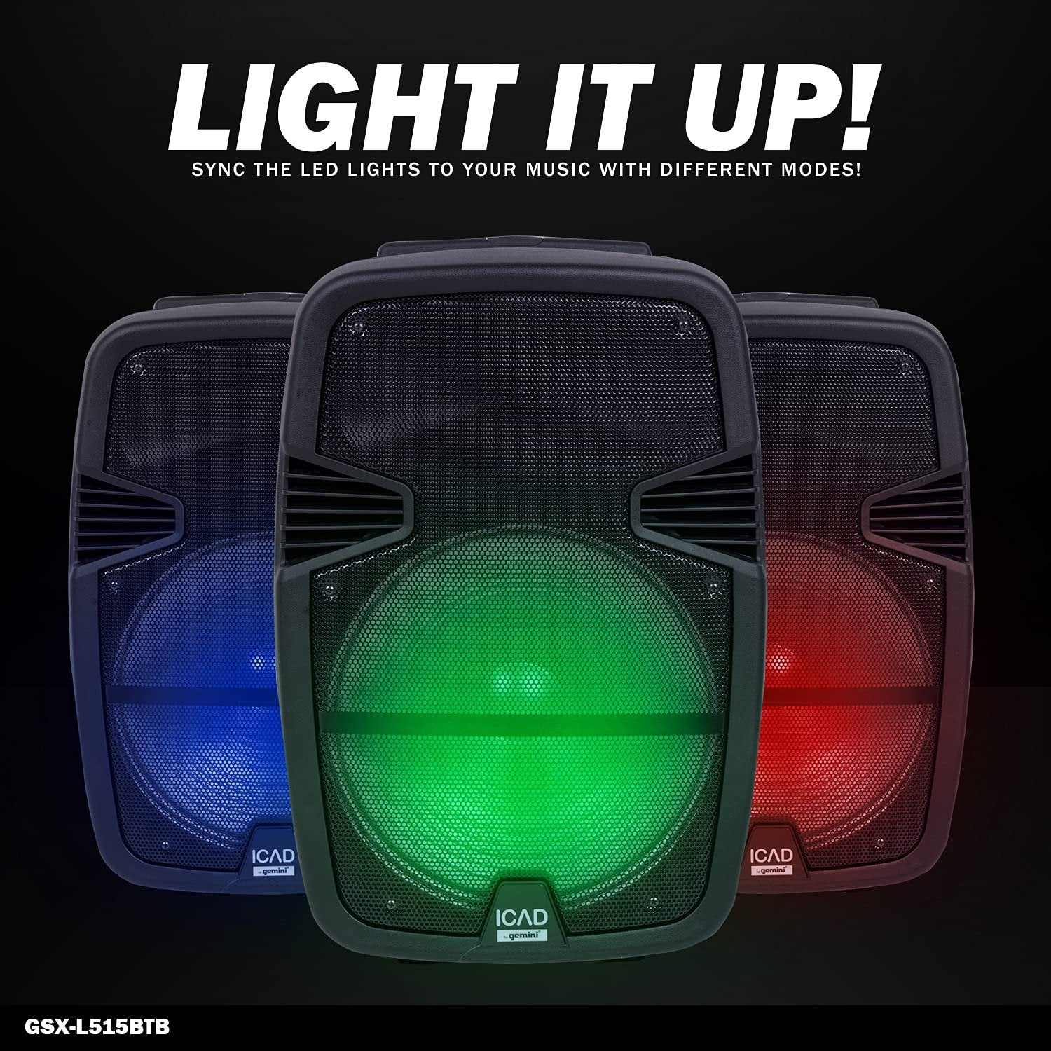 Gemini Sound Bluetooth party speaker 2000W, 15" — for outdoor events and parties (GSX-L515BTB) - Image 6