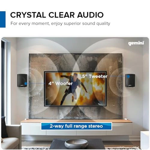 Gemini Sound GHSI-400BT-PR waterproof outdoor Bluetooth speaker pair — 48W peak, 4" woofers, IP44 rated - Image 4