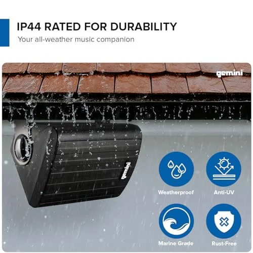 Gemini Sound GHSI-400BT-PR waterproof outdoor Bluetooth speaker pair — 48W peak, 4" woofers, IP44 rated - Image 6