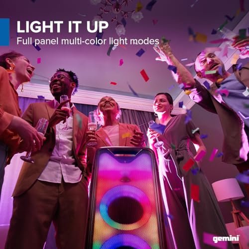 Gemini Sound GLS-550 portable Bluetooth party speaker with LED lights — 80W peak, dual 6.5" woofers, 16-hr battery - Image 4