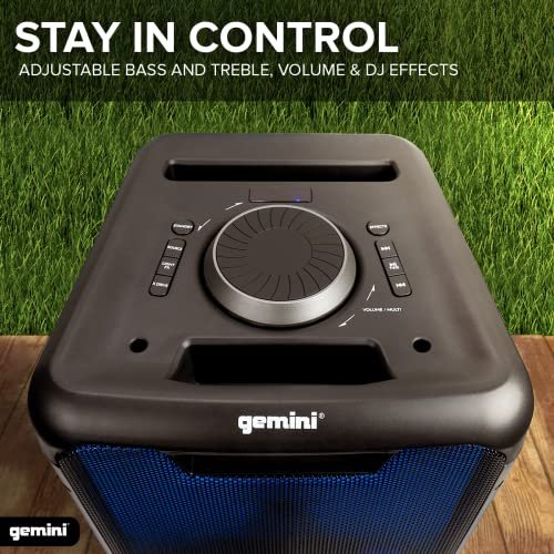 Gemini Sound GLS-880 Bluetooth party speaker with LED lights — 80W peak, dual 8" woofers, 16-hour battery - Image 2