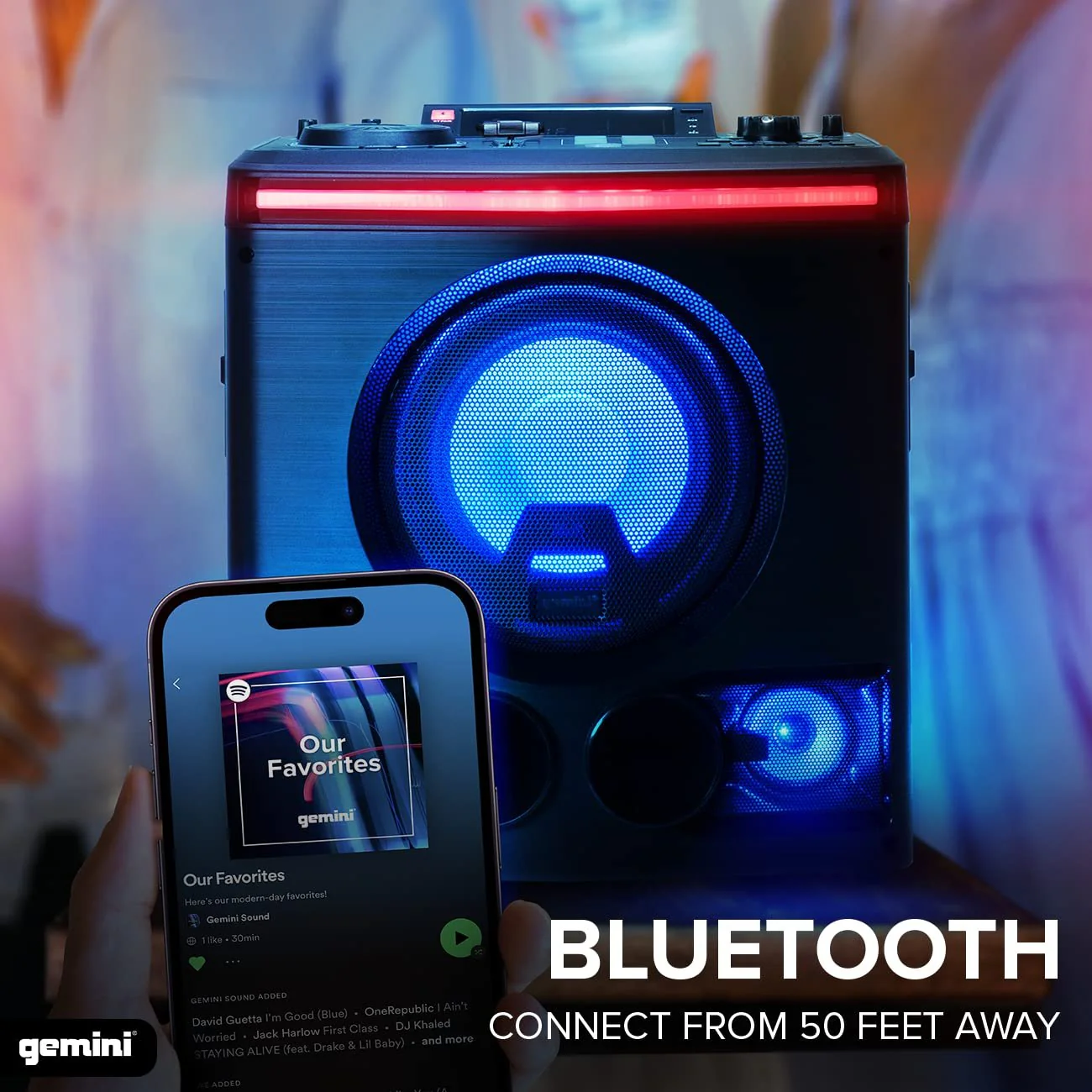 Gemini Sound GPK-800 home karaoke party speaker — 2400W peak, 8" woofer, dual mic inputs - Image 4