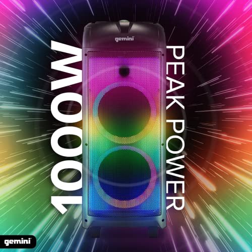 Gemini Sound GPLT-360 portable Bluetooth party speaker with 360° LED lighting — 150W peak, dual 8" woofers, 4+ hr battery - Image 5
