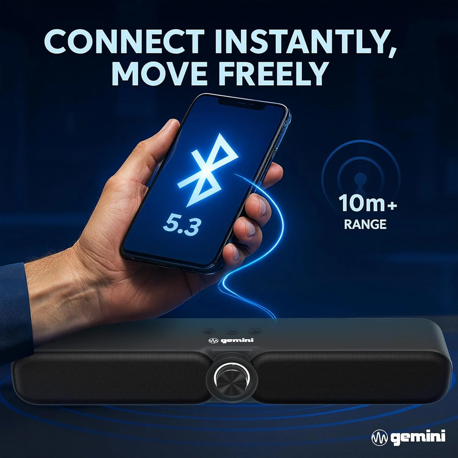 Gemini Sound GSBR-20 portable Bluetooth soundbar — 30W peak, 20W RMS, 3.5-hr battery - Image 5