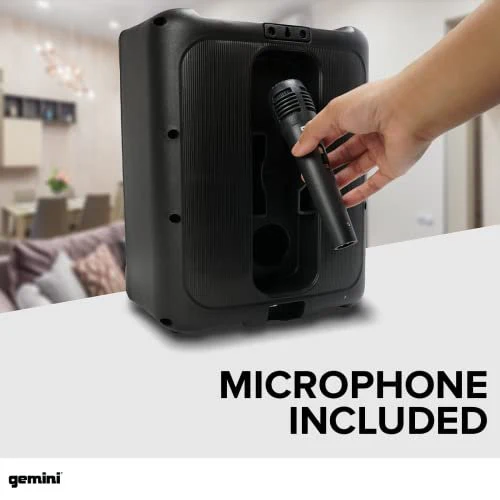 Gemini Sound GSYS-2400 home stereo system with LED party lighting — 100W RMS, dual 8" woofers, Bluetooth + karaoke - Image 4