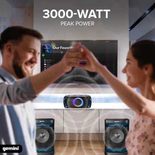 Gemini Sound GSYS-4800 home stereo party system — 160W peak, dual 12" subwoofers, Bluetooth and LED lighting - Image 3