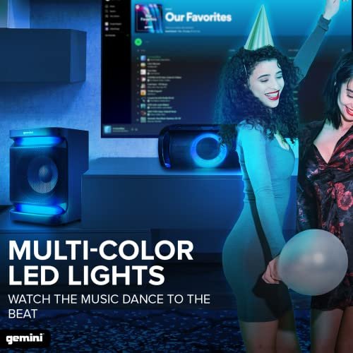 Gemini Sound GSYS-4800 home stereo party system — 160W peak, dual 12" subwoofers, Bluetooth and LED lighting - Image 4