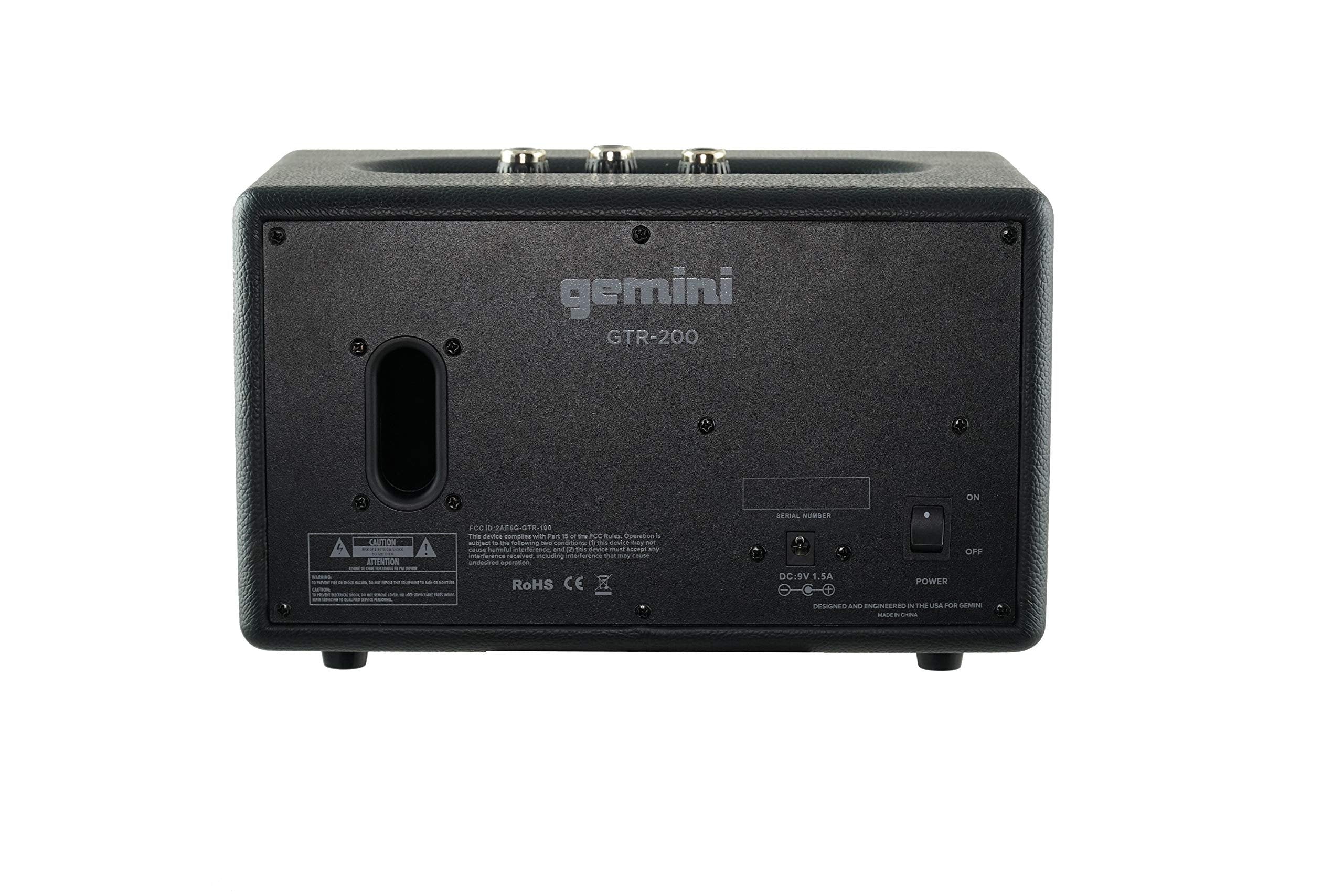 Gemini Sound GTR-200 portable retro Bluetooth speaker — 45W peak, dual 3" woofers, 8-hour battery - Image 7