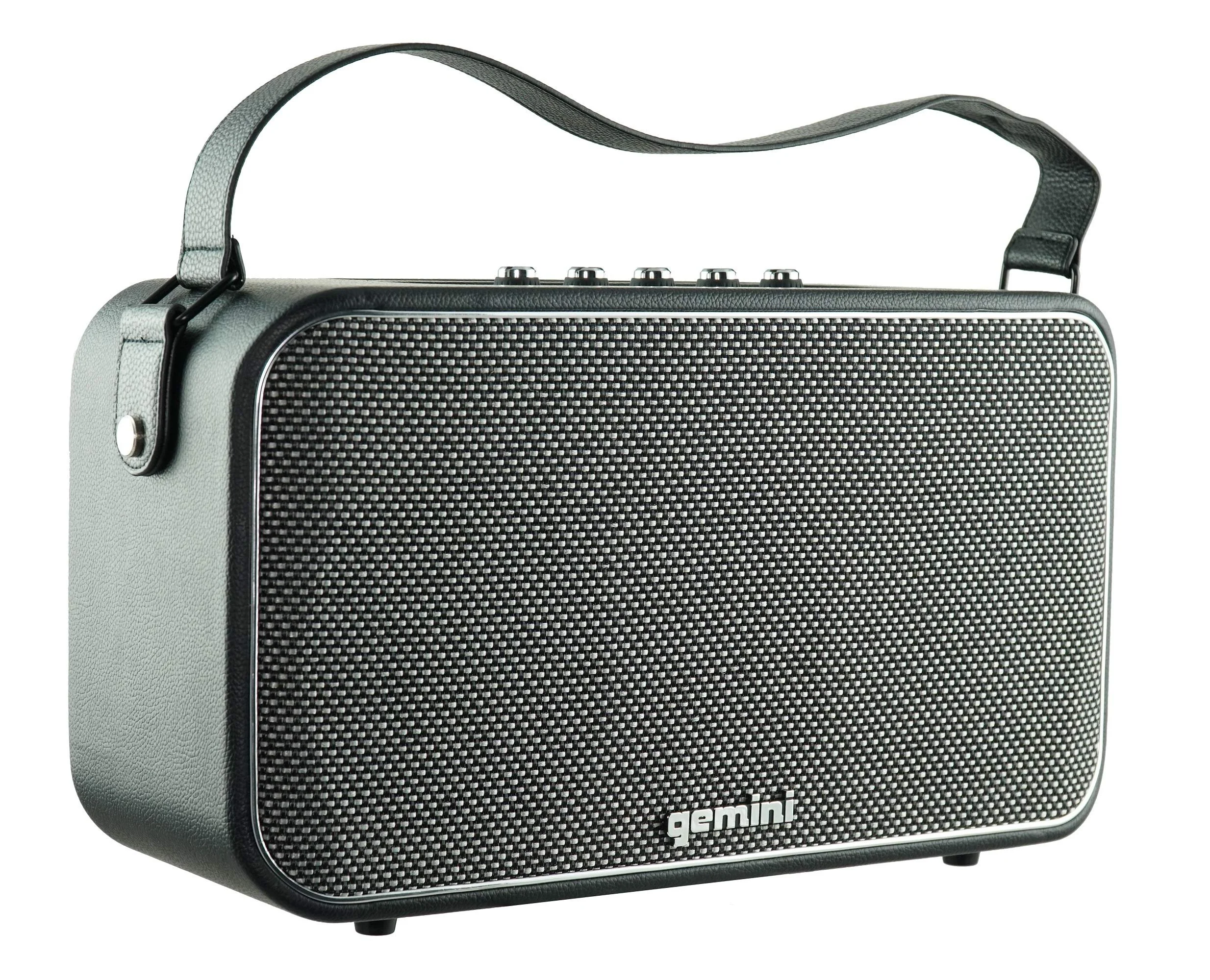 Gemini Sound GTR-400 portable retro Bluetooth speaker and guitar amp — 90W peak, dual 4.5" woofers, 10-hr battery