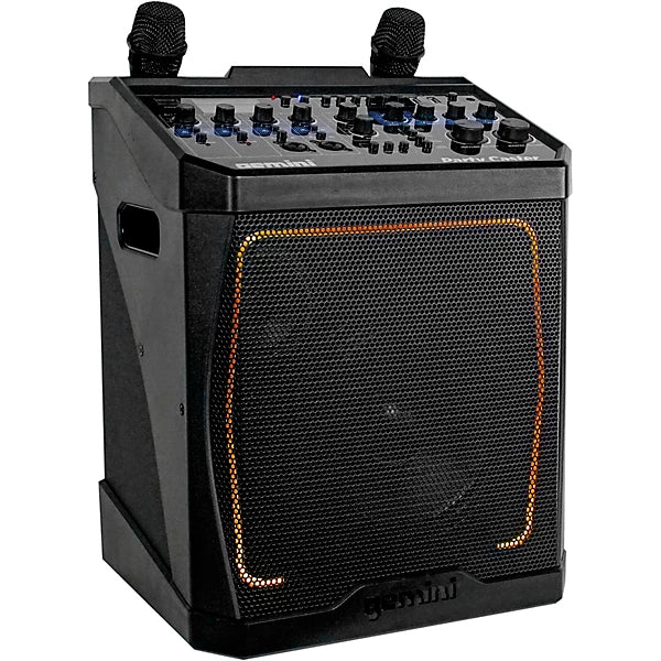 Gemini Sound KP-800PRO karaoke PA speaker with wireless mics — 200W peak, 8" woofer, 2 UHF wireless mics included