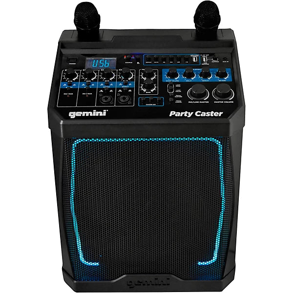 Gemini Sound KP-800PRO karaoke PA speaker with wireless mics — 200W peak, 8" woofer, 2 UHF wireless mics included - Image 3