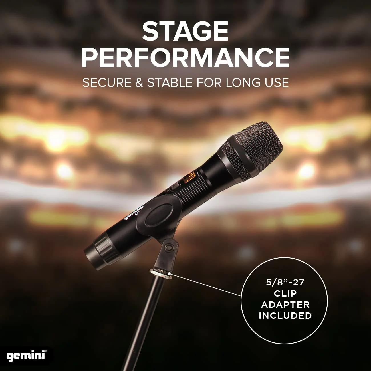 Gemini Sound MBST-01 adjustable tripod boom microphone stand — 42"–87" height, folding legs, mic clip included - Image 6