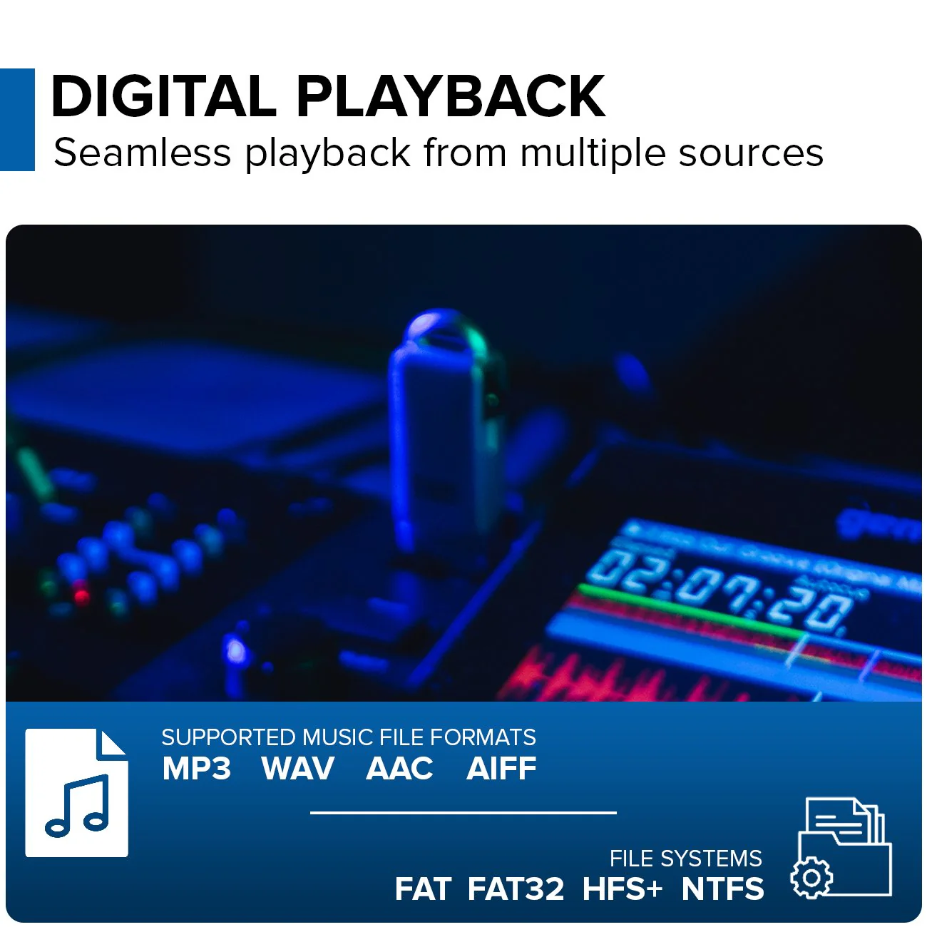 Gemini Sound MDJ-500 professional DJ media player — 24-bit/192kHz soundcard, 5" jogwheel, 4.3" color display - Image 3