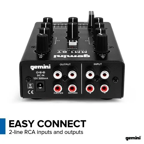 Gemini Sound MM1 BT pocket-sized 2-channel DJ mixer with Bluetooth — 2 channels, 40mm crossfader, all-metal build - Image 4