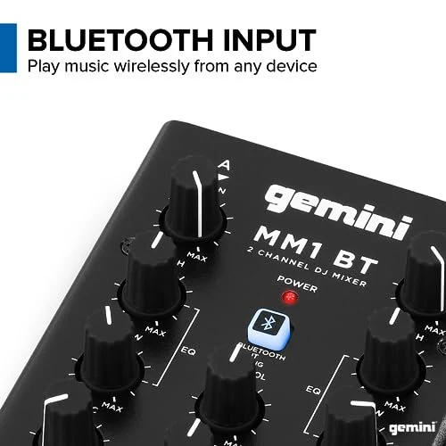Gemini Sound MM1 BT pocket-sized 2-channel DJ mixer with Bluetooth — 2 channels, 40mm crossfader, all-metal build - Image 5