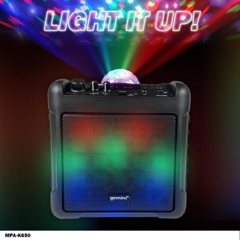 Gemini Sound MPA-K650 portable karaoke party speaker — 16W peak, 6.5" woofer, 5+ hour battery - Image 5